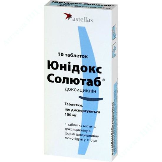  Зображення Юнідокс солютаб табл. дисперг. 100 мг блістер №10 