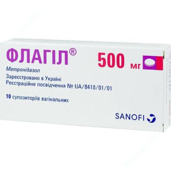  Зображення Флагіл суп. вагінал. 500 мг стрип №10 САНОФІ-АВЕНТІС 