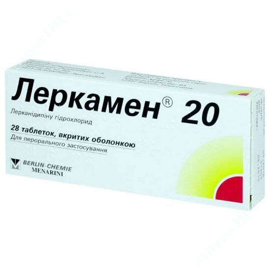  Зображення Леркамен 20 табл. в/о 20 мг блістер №28 