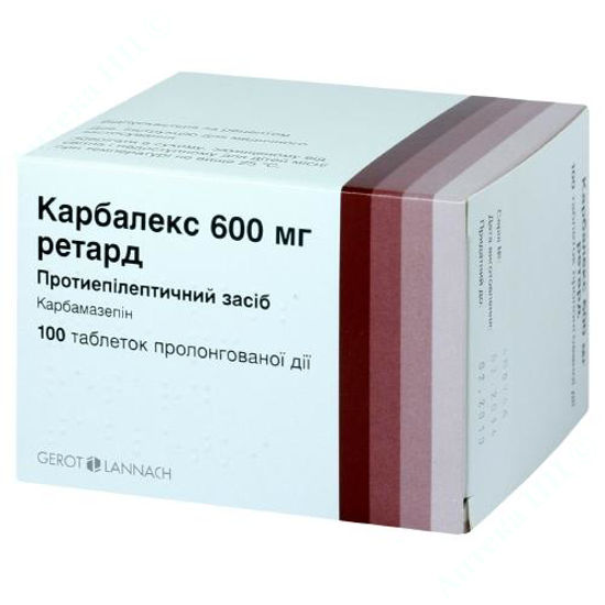  Зображення Карбалекс 600 мг Ретард таблетки пролонг. дії 600 мг №100 