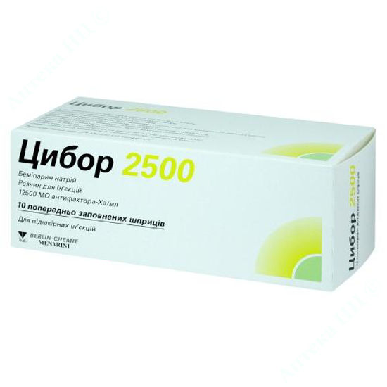  Зображення Цибор 2500 розчин д/ін. 12500 МО/мл шприц 0,2 мл №10 