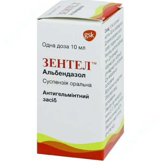  Зображення Зентел сусп. д/внутр. застос. 400 мг/10 мл фл. 10 мл Глаксосміткляйн 