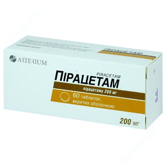  Зображення Пірацетам таблетки  200 мг №60 Артеріум 