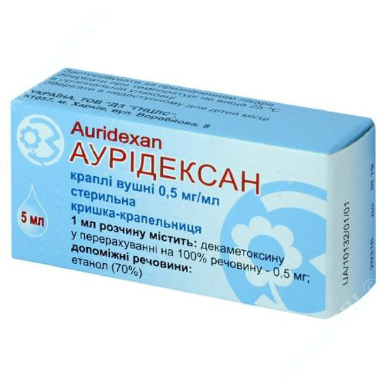  Зображення Аурідексан крап. вуш. 05 мг / мл фл. 5 мл №1 