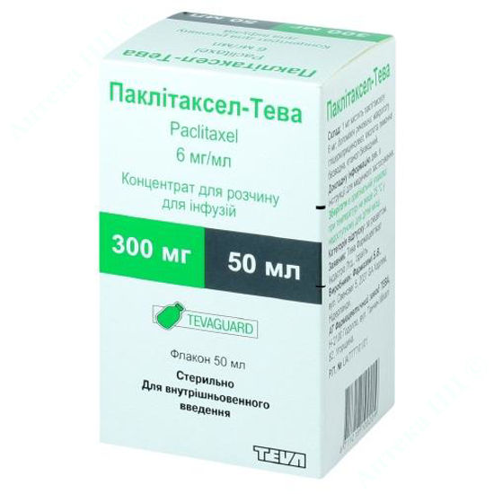  Зображення Паклітаксел-Тева конц. д/п інф. розчину 300 мг фл. 50 мл №1 