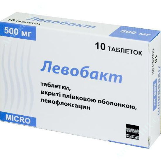  Зображення Левобакт табл. в/о 500 мг блістер №10 