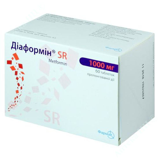 Изображение Диаформин SR таблетки 1000 мг №60