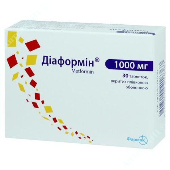 Изображение Диаформин таблетки  1000 мг  №30 Фармак