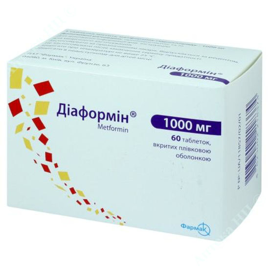 Изображение Диаформин таблетки 1000 мг  №60 Фармак