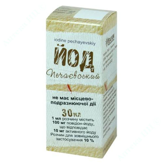  Зображення Йод печаєвський розчин д/зовн.заст. 10 % фл. 30 мл №1 