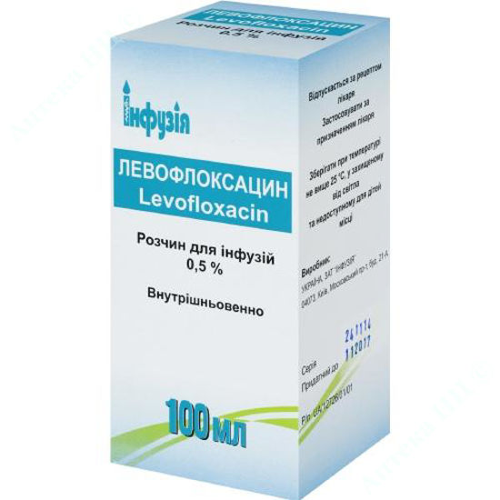  Зображення Левофлоксацин ролзчин д/інф. 0,5 % пляшка 100 мл №1 