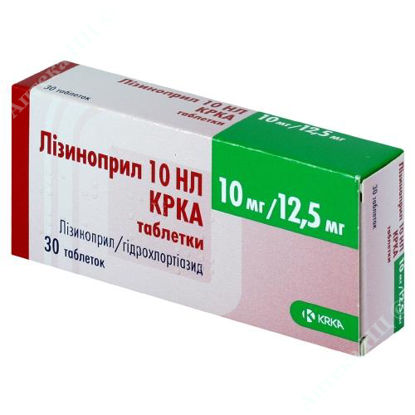  Зображення Лізиноприл 10 НЛ КРКА табл. 10 мг/12,5 мг №30 