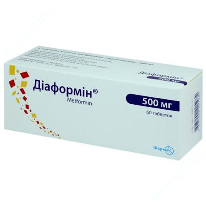  Зображення Діаформін таблетки  500 мг №60 Фармак 