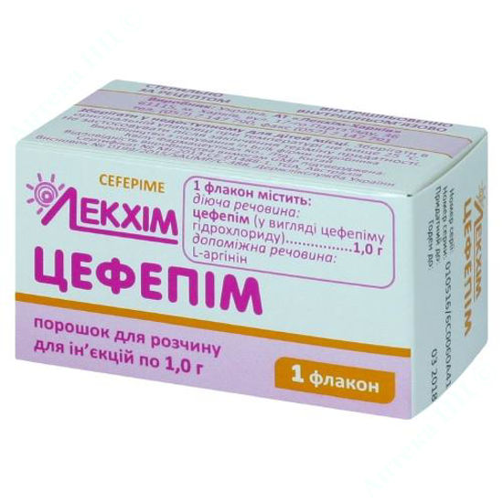  Зображення Цефепім пор. д/п ін. розчину 1 г фл. №1 
