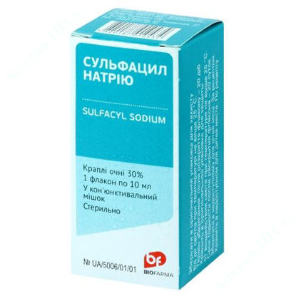  Зображення Сульфацил натрія крап. очні 30 % фл. 10 мл №1 