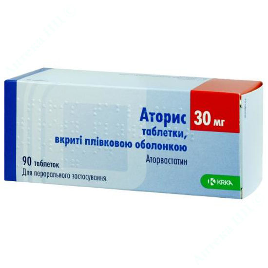  Зображення Аторис таблетки 30 мг №90 