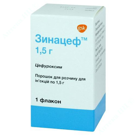  Зображення Зинацеф порошок для розчину для ін'єкцій 1,5 г №1 