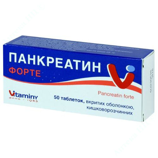  Зображення Панкреатин форте табл. в/о кишечно-розч. блістер №50 