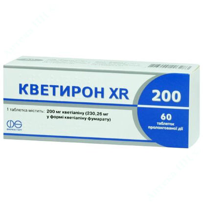  Зображення Кветирон XR 200 таблетки  200 мг №60 Асіно Україна 