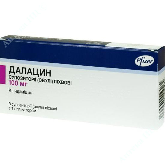  Зображення Далацин супозиторії вагінальні 100 мг №3 