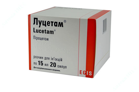 Изображение Луцетам р-р д/ин. 200 мг/мл, 3 г амп. 15 мл №20