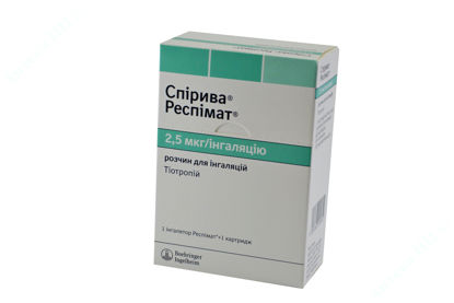  Зображення Спірива респімат розчин д/інг. 2,5 мкг/доза картридж з інгал. респімат 4 мл, 60 інгаляцій №1 