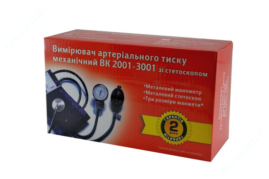  Зображення Вимірювач артеріального тиску механічний ВК 2001-3001 зі стетоскопом манжета 24-38 см 