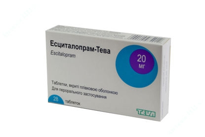 Изображение Эсциталопрам-Тева таблетки 20 мг №28