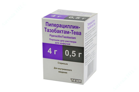  Зображення Піперацилін-Тазобактам-Тева пор. д/розчину д/інф. 4 г /0,5 г фл. №1 