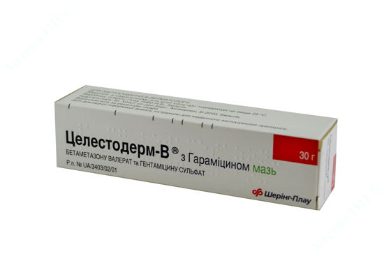  Зображення Целестодерм-В с гараміцином мазь туба 30 г №1 