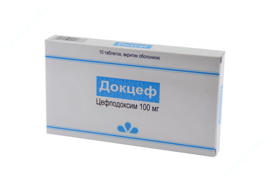  Зображення Докцеф табл. в/о 100 мг блістер №10 