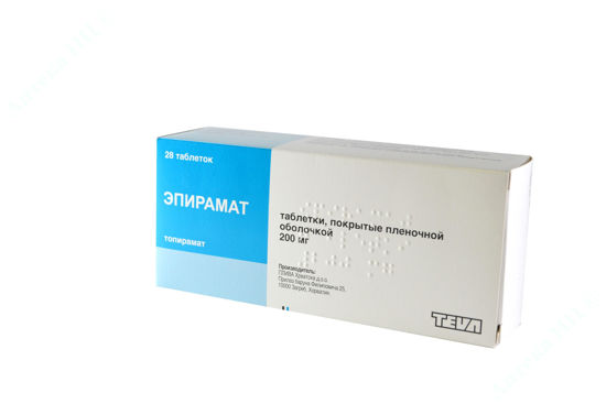  Зображення Епірамат табл. в/о 200 мг блістер №28 