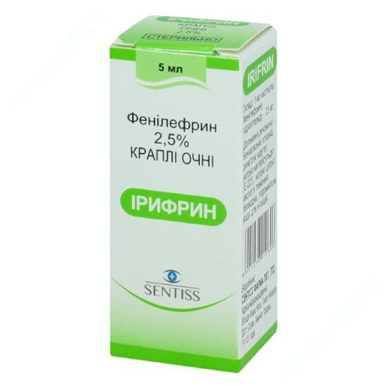  Зображення Ірифрин крап. очні 2,5 % фл.-крапельн. 5 мл №1 