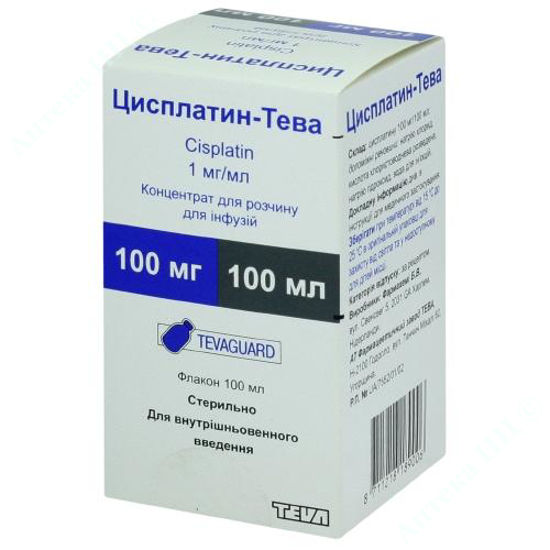  Зображення Цисплатин-Тева конц. д/розчину д/інф. 1 мг/мл фл. 100 мл №1 