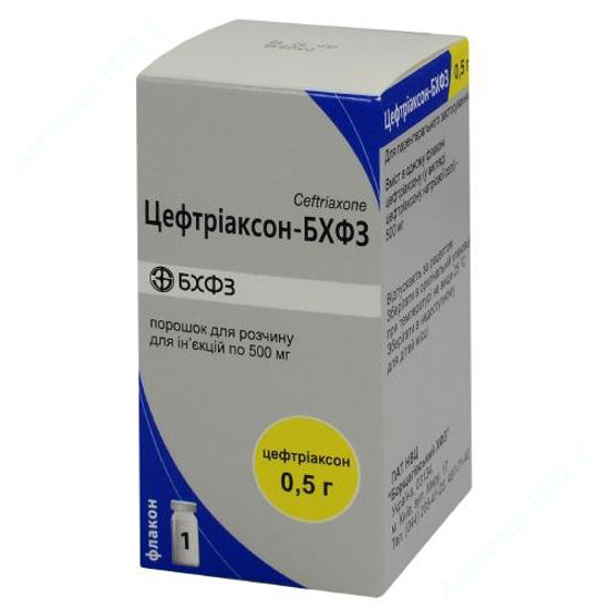  Зображення Цефтріаксон-БХФЗ порошок для приготування ін"єкційного розчину 500 мг БХФЗ 