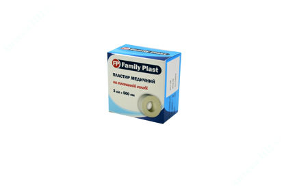  Зображення Family plast пластир медичний на тканинній  основі 3 см х 500 см 