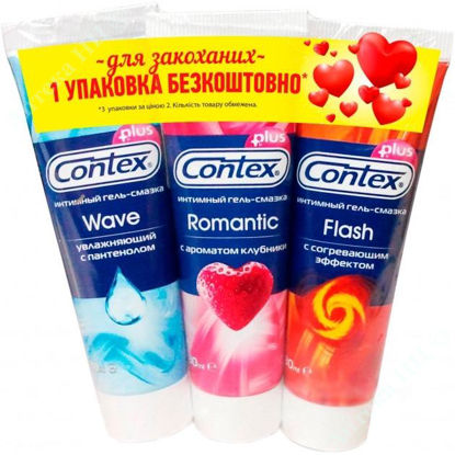 Изображение Интимный гель-смазка Контекс Contex Wave 30 мл + Contex Romantic 30 мл + Contex Flash 30 мл Реккет Бенкизер