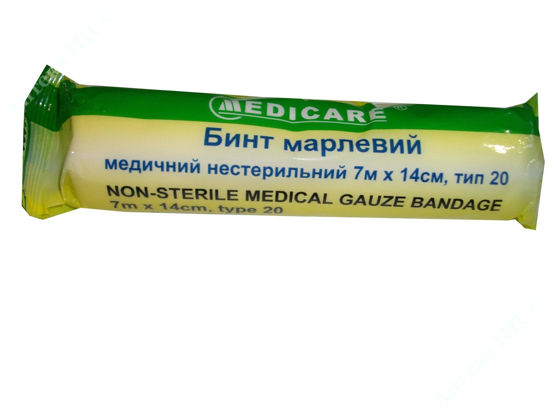  Зображення Бинт марлевий мед. н/стер. 7 м х 14 см тип 20 Medicare 