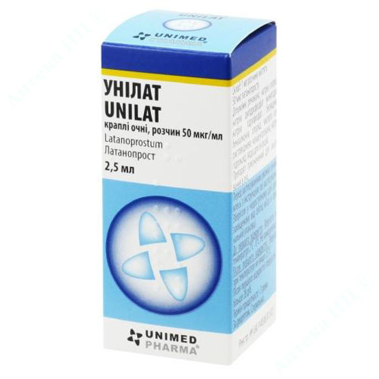  Зображення Унілат крап. очні розчин 50 мкг/мл фл.-крапельн. 2,5 мл №1 