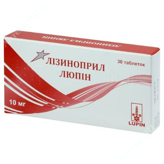  Зображення Лізиноприл Люпін табл. 10 мг блістер №30 