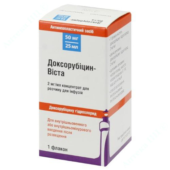  Зображення Доксорубіцин-Віста конц. д/розчину д/інф. 50 мг 25 мл №1 