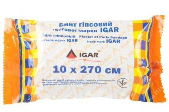  Зображення Бинт гіпсовий IGAR(Ігар) 10 см х 270 см 