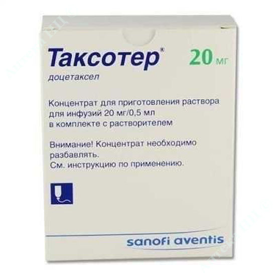 Изображение Таксотер конц. д/раствора д/инф. 20 мг фл. 1 мл №1 САНОФИ-АВЕНТИС