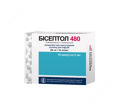  Зображення Бісептол розчин для ін'єкцій 480 мг/5 мл №10 