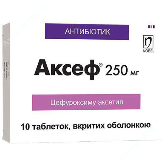  Зображення Аксеф таблетки 250 мг №10 