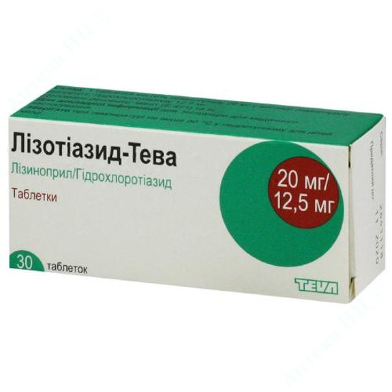  Зображення Лізотіазид-Тева табл. 20 мг /12,5 мг блістер №30 