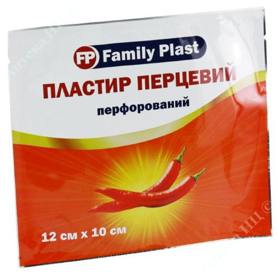  Зображення Family plast перцевий пластир перфорований 12 см х 10 см 