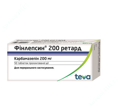 Изображение Финлепсин 200 ретард таблетки пролонг. дейст. 200 мг №50