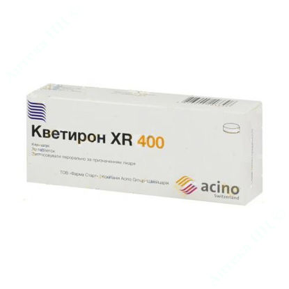  Зображення Кветирон XR 400 таблетки 400 мг  №30 Асіно Україна 