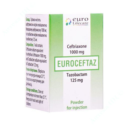  Зображення Євроцефтаз розчин для інфузій 1000 +125 мг №1 